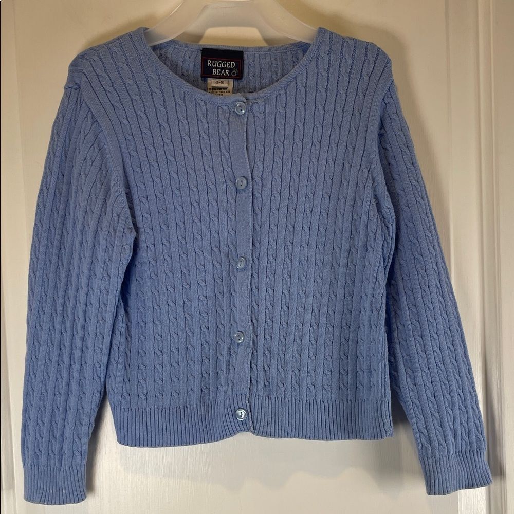 Rugged Bear girls  Blue Cable Knit Sweater size 4-5